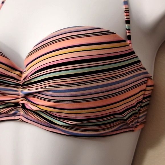 Victoria's Secret Striped Convertible Strapless Bikini Top Size 32D - Picture 2 of 4